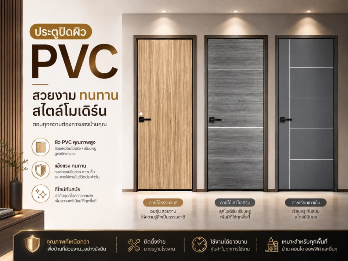 ประตูปิดผิวพีวีซี
