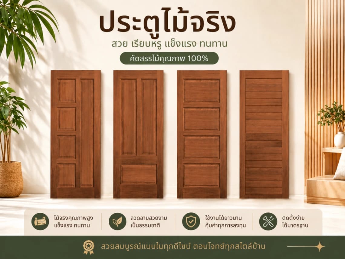 ประตูไม้จริง รุ่น KOLEK